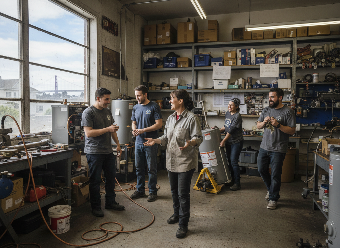 The San Francisco Water Heater Repair team at work in San Francisco
